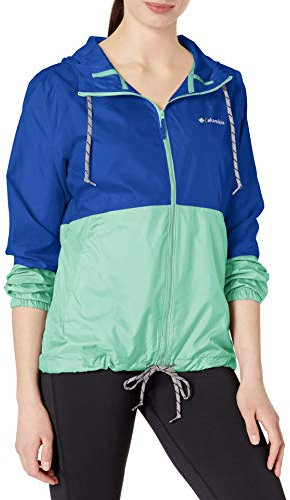 Columbia Flash Forward Veste coupe-vent pour femme, Femme, Veste coquillage, 1585911, Lapis bleu/menthe Cay, M