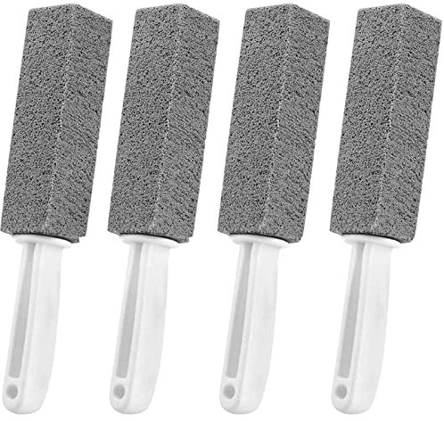 HO2NLE 4pcs Limpieza de Piedra Pómez Natural con Mango Cleaning Block Wc Cepillo Piedra Pomez para Limpieza Taza Inodoro Plato Olla Rust Parrilla Piscina Plancha Baldosa