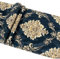prior.choice 9.5X0.53M Retro AB Vintage Damask Stripes Waterproof Deep Embossed Textured PVC Wallpaper Roll for Bedroom Livingroom 1.73' W x 31.2' L=5.035㎡ (54sq.ft) (A Dark Blue Damask)