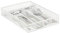 Relaxdays Metal Cutlery Tray, 5 Compartments, Mesh Design, 5.5 x 23.5 x 32 cm, Kitchen Drawer Insert, Organiser, White