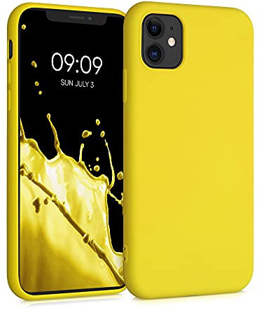 kwmobile Case Compatible with Apple iPhone 11 Case - Slim Protective TPU Silicone Phone Cover - Radiant Yellow