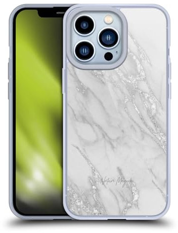 Head Case Designs Officially Licensed Nature Magick Silver Marble Metallics Gel Case [Military Grade Protection] Compatible with Apple iPhone 13 Pro and Compatible with MagSafe