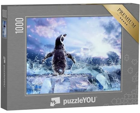 puzzleYOU: Puzzle 1000 Teile „Pinguin auf dem EIS“ – aus der Puzzle-Kollektion Polarmeer