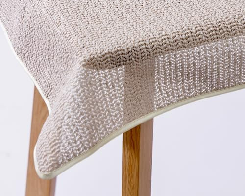 Weichschaum-Tischdecke mit Saum | Beige - Oval - 140x180cm | Schaumdecke | Klassik-Outdoor-Decke | Garten/Terrasse/Balkon | wetterfest | rutschfest