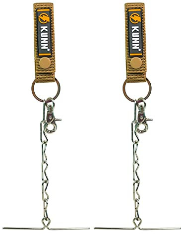 Electrical Tape Holder,Dual-Use Tape Thong 2-Pcs,Enhanced Fast Tape Holder Chain for Tool Belt with Keyring,Snap Loop and Button,Khaki