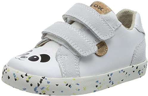 Geox B Kilwi Girl, Zapatillas Bebé-Niñas, Blanco y Negro, 20 EU