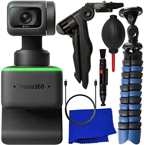 Ultimaxx Insta360 Link UHD 4K AI Webcam Tripod Bundle with Black Color, USB Type-C Connector, Clip and 1/4-20 Thread Mounting with Webcam, 6-8 inches Folded Size, 332220031 Browse Node