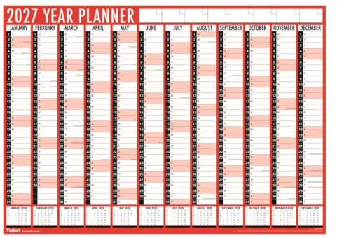 Kalender 2025, Monatsansicht, Wochenansicht, Organizer, Spiralbindung, Wandplaner für Zuhause, Büro, Schule (ganzjähriger Wandplaner)
