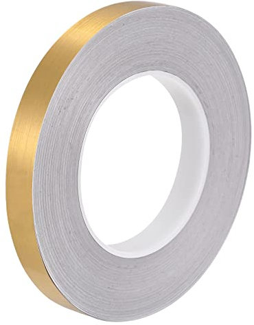 zalati Adesivo per piastrelle da 150 metri di distanza nastro adesivo per parete, pavimento, soffitto, mobili, bordi fai da te, decorazione per la casa, tonalità oro - 5 mm