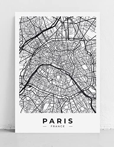 Hog Studio Poster kunstdrucke Paris Stadtpläne Paris-Plakat Malen mit Paris skandinavische Karten (21x29,7 cm – A4)
