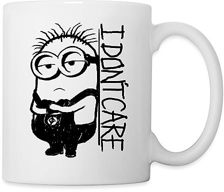 Spreadshirt Minions Phil I Don't Care Despicable Me Tasse, One size, Weiß