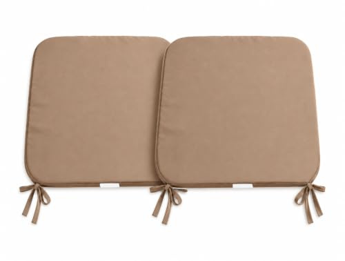 INSAFIANS Luxury Garden, Dining Chair Foam Cushions Tie On Seat Pads in set of 2,4,6 or 8 (Latte, 2)