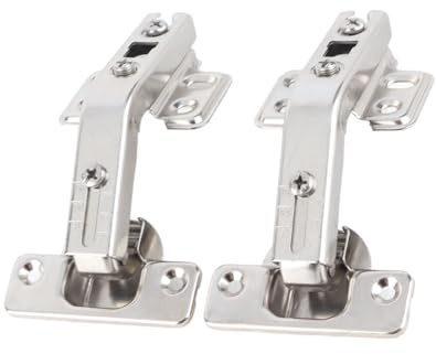 Fafeicy Paquete de 2 Bisagras de Puerta de Cierre Suave para Gabinetes sin Marco con Acabado Niquelado Bisagra Especial de 135 Grados para Puertas de Armarios de Esquina, etc.