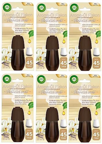 Air Wick Aroma-Öl Flakon – Duftöl Nachfüller für den Air Wick Diffuser – Duft: Verwöhnende Vanille – 6 x 20 ml ätherisches Öl