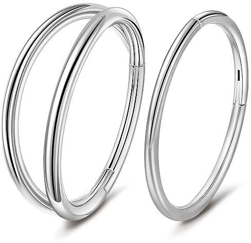 Nasenpiercing Ring 316L Chirurgenstahl,Septum Piercing Nasenring Silber 18g 8mm,Double und Einzel Conch Piercing Ring Daith Piercing Ohr Nostril Piercing Ring,Helix Piercings Silber Körperschmuck