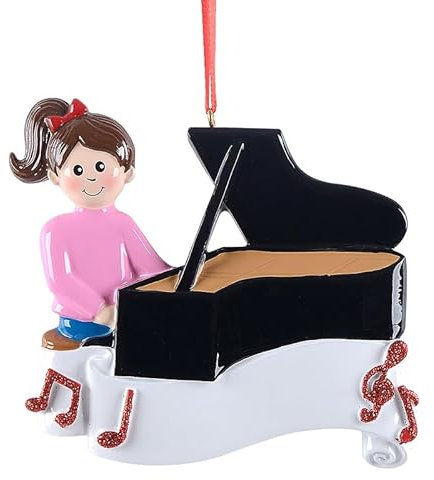 Piano Girl Personalized Ornaments Christmas Tree Decoration Keepsake