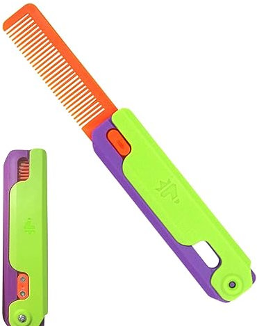 Dubbulon Printed Comb - Portable Retractable Hair Comb and Stress Relief Toy,Funny Sensory Toys, Cute Butterfly Comb for Women, ADD, ADHD,