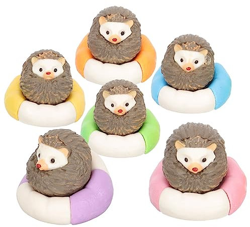 HOMSFOU 6St Igel DIY Ornamente Dekorationen für Aquarien Mini-Tierfigur Modelle Christbaumschmuck Igel liefert Mikro-Igel-Ornamente zu Hause Zubehör Kleine Tiere Leuchtturm schmücken PVC
