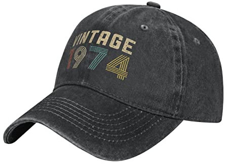 501 Damen Herren Baseball Kappe Mütze Jahrgang 1974 – Geburtstagsgeschenk Baseball Kappen Leicht Denim Hut Atmungsaktiv Outdoor Hut Für Kletter Angeln Golf