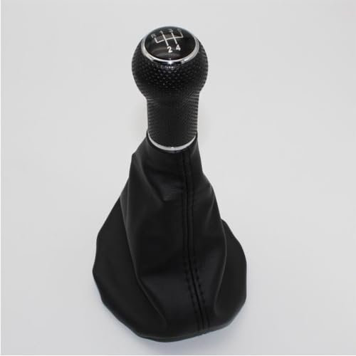 Genérico POMO + FUNDA DE CAMBIO compatible con VW Golf mk2 mk3 polo 6n 6n2 Seat ibiza, cordoba 6k, piel, negro, nuevo