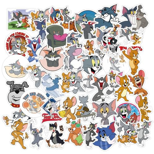 PYTRARTY 100 Stück Tom und Jerry Sticker,Tom und Jerry Aufkleber,Cartoon Aufkleber,für Auto-Aufkleberr,Laptop-Aufkleber,Aufkleber Pack Teenager