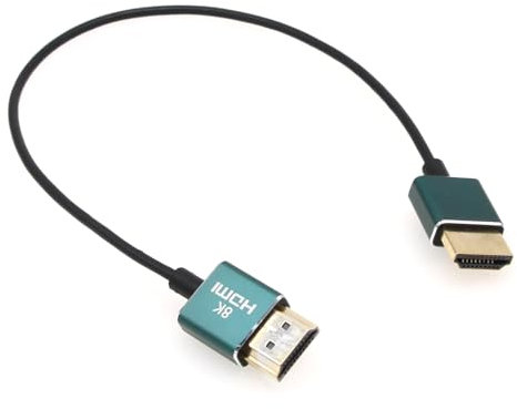 Eonvic 2.1 8K HDMI auf HDMI Koaxialkabel Hochgeschwindigkeitskabel für Atomos Ninja V, Sony a7siii, Portkeys BM5 Monitor HDMI-Kabel 2,5 mm ultrafein weich High Speed 48 Gbit/s Typ A-A (Grün)