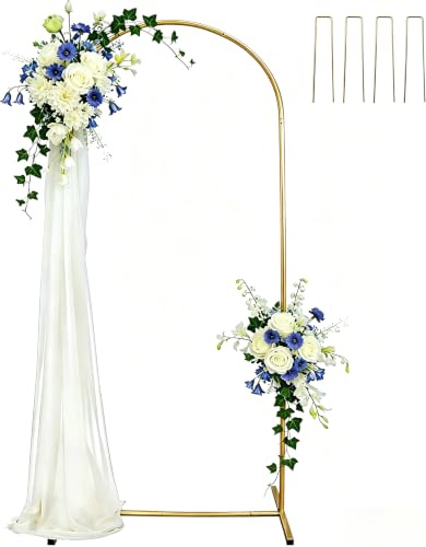 1.8Mx0.8M Wedding Arch Backdrop Stand Balloon Arched Background Frame Metal Support Set for Wedding, Birthday, Party, Graduation, Anniversary Celebration Studio Background Decoration