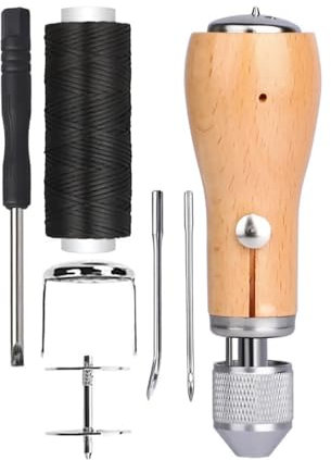Kit de punzón de costura a mano para cuero, telas pesadas y lona con agujas