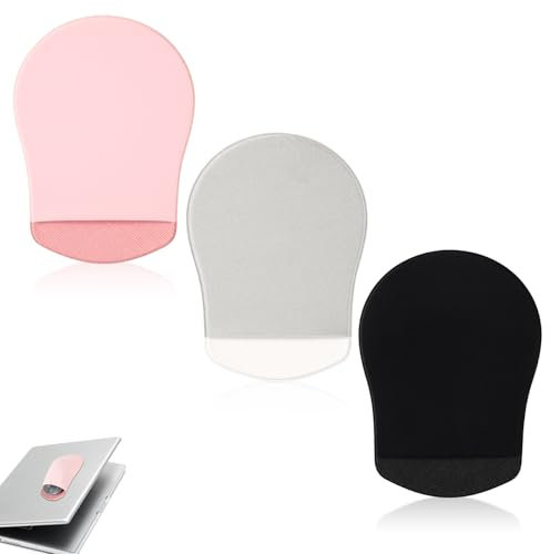 NQEUEPN 3pcs Mouse Pouches, Universal Stick-On Mouse Pouches with Reusable Adhesive Elastic Slim Mouse Holders Mouse Pockets Sleeve for Laptop Mouse Storage Bags for Computer Laptop (3 Colors)