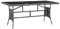 vidaXL Gartentisch, Terrassentisch mit Glasplatte Stahlrahmen, Esstisch für Terrasse Garten Balkon, Balkontisch Gartenmöbel, Grau Poly Rattan