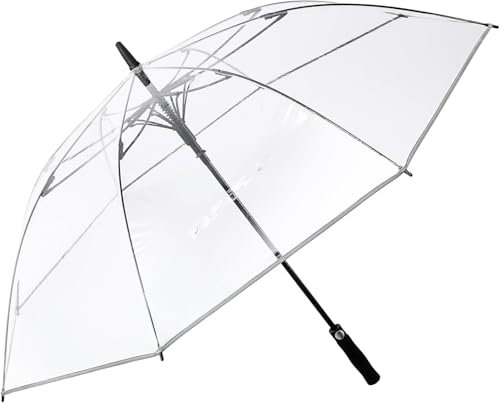 Theaque 62 Inch Clear Golf Umbrella Transparent Auto Open Large Stick Umbrella Oversized Umbrella Windproof Waterproof with Sleeve for Women Men