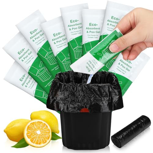 Heigble Camping-Toilettenbeutel mit Kordelzug, tragbar, saugfähig, Gel, 36 Stück, 36 Stück, 36 Stück, tragbar, saugfähig, für Reisen