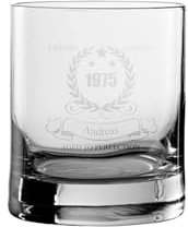 Der-Porzellan-Laden Whiskyglas mit Gravur, 320 ml, Whisky Glas personalisiert mit Name und Geburtsjahr Limited Edition, spülmaschinenfest