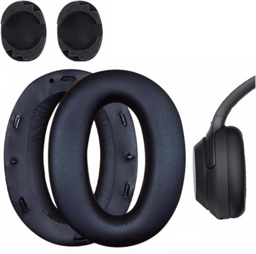 WH-1000XM2 Ersatz-Ohrpolster mit Geräuschisolierung, kompatibel mit Sony WH1000XM2, kabellosem Over-Ear-Kopfhörer mit Geräuschunterdrückung, Schwarz