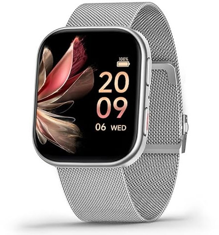FITVII Health & Fitness Tracker 2024 (Answer/Make Calls), Smart Watch with 24/7 Heart Rate and Blood Pressure, Sleep Tracking, Blood Oxygen Monitor, 120+ Sport Mode Waterproof Activity Tracker Silver