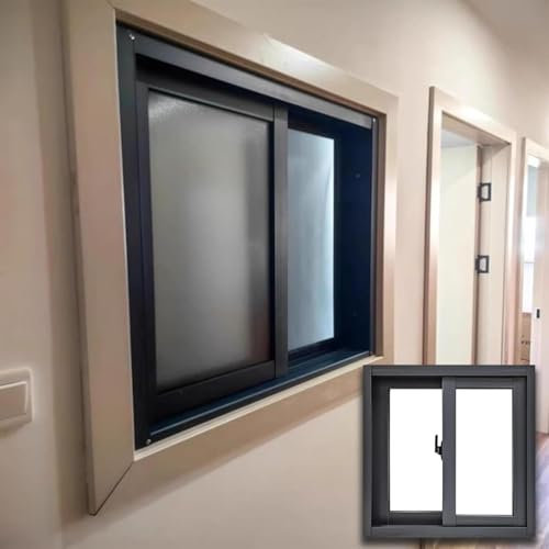 Austausch Von Garagentorfenstern Dachfensterhaus Drinnen Draußen Horizontales Kleines Schiebefenster Für Schuppen, Badezimmer, Keller, Dachfenster(Size:WxH 22x18in/55x45cm,Color:Dunkelgrau)