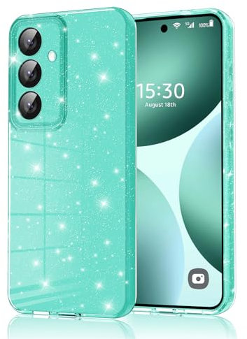 Eherui Handyhülle für Samsung Galaxy S24 Plus/Samsung Galaxy S25 Plus Glitzer, Silikon TPU Anti-Fingerabdruck Hülle,Stoßfeste Schutz Case Dünn Weiche Schutzhülle für Samsung S24 Plus/S25 Plus,Hellgrün