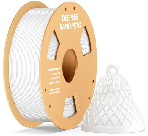 DEEPLEE Rapid PETG Filament 1.75mm Weiß 1KG | High Speed 3D Drucker Filament up to 600mm/s, gute Schlagzähigkeit, Maßgenauigkeit +/- 0.02 mm