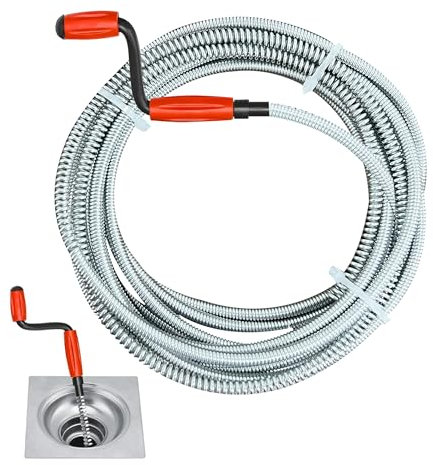 JAADU Stura Lavandini e Scarichi,Sonda Sturatubi Professionale(5 m x 6 mm)Stura Tubi di Scarico, Stura wc Stura Lavandini Per La Pulizia Delle Tubature di Cucina e Toilette Furetto