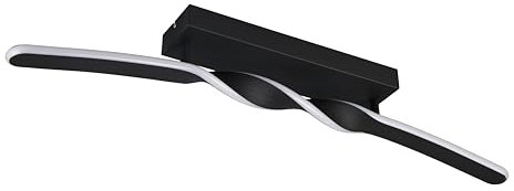 Reality Leuchten LED Deckenleuchte Ginko R65791132, Metall Schwarz matt, inkl. 18 Watt LED