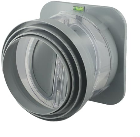 Clapet anti-retour de 200 mm pour hotte et ventilateurs de salle de bain assurant une bonne circulation de l'air et une ventilation (gris)