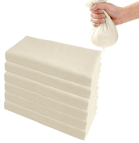 SZWLJ 6 Stück 50x50cm Passiertuch Mit 100 Maschen | Ein Vielseitiges Mulltuch Für Die Küche – Ideal Zum Kochen, Backen, Filtern Und Wiederverwendbar