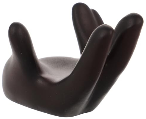 Uonlytech Kristallkugel Halter aus Kunstharz , Handgeformter Sockel | Geeignet für 2, 5 bis 6cm Kugeln, Glatte Oberfläche, Leichte Ausführung, Kaffeefarben