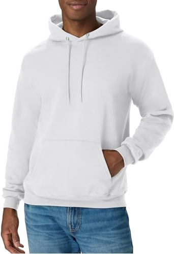 Hanes Men's Pullover EcoSmart Hooded Sweatshirt, white, Small