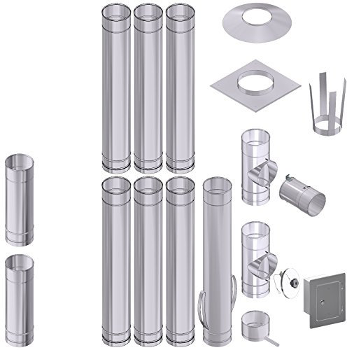 Schornsteinsanierung Bausatz DN 130 V4A 0,6mm 8,5 Meter