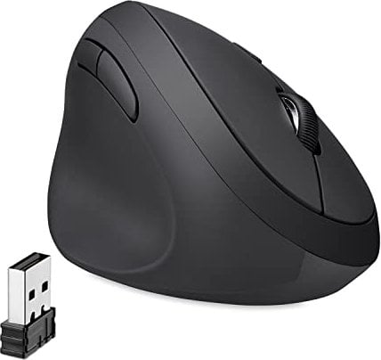 Perixx Perimice-719L Ergonomische Vertikale Funkmaus, Linkshänder, Tragbare Größe, 3 DPI-Stufen, Ideal für Laptop-Nutzer