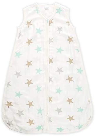 aden + anais™ Silky Soft Baby-Schlafsack, 1,0 TOG Wert, tragbare Decke für Babys, Bunte Muster für Mädchen & Jungen, Schlafsack für Neugeborene aus Bambusviskose, 18-36 Monate, Milky Way