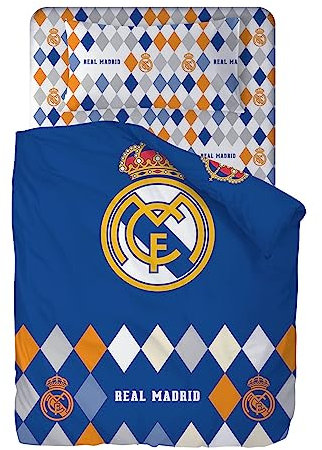 Real Madrid CF - Sábanas Rombos Cama 90 cm. (3 Piezas)