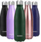 SUNWILL Metal Water Bottle Stainless Steel 500ml, Insulated Reusable Thermal Flask for Cold and Hot Drink, Travel, Sports, Gym, Powder Coated Green