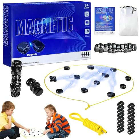 Whaline 20 Pieces Magnetic Chess Game, Magnetic Game Puzzle, Magnetic Chess Game, Portable Chess Magnetic Game for Adults (Redstorm 4)